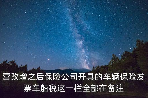 車船稅為什么開在備注里，保險公司代收的車船稅稅款是填在備注欄里的么