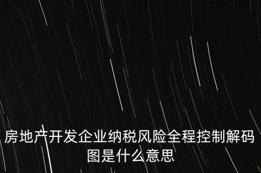 房地產(chǎn)開發(fā)企業(yè)納稅風(fēng)險全程控制解碼圖是什么意思