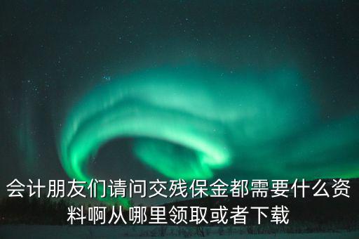 會計(jì)朋友們請問交殘保金都需要什么資料啊從哪里領(lǐng)取或者下載