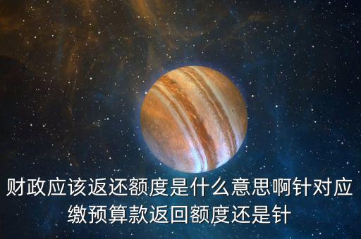 財(cái)政應(yīng)該返還額度是什么意思啊針對(duì)應(yīng)繳預(yù)算款返回額度還是針