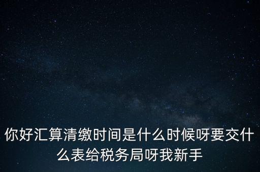 匯算清繳到什么時候，你好匯算清繳時間是什么時候呀要交什么表給稅務局呀我新手