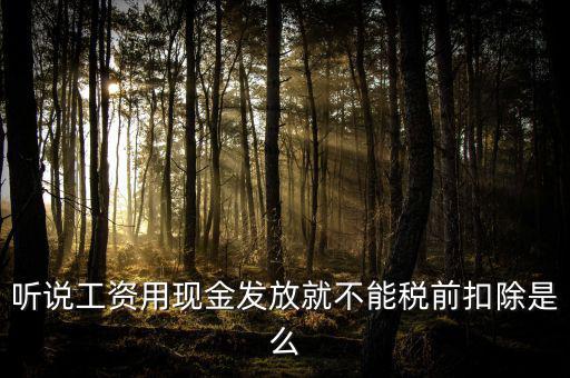 聽說工資用現金發(fā)放就不能稅前扣除是么