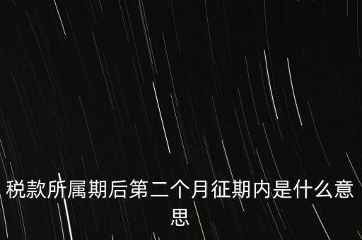 稅款所屬期后第二個月征期內是什么意思