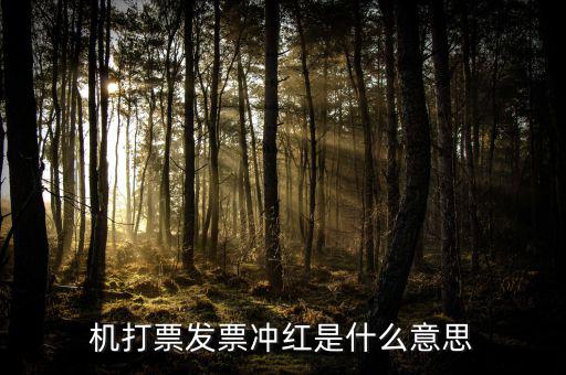 沖紅發(fā)票什么意思，單據(jù)沖紅是什么意思
