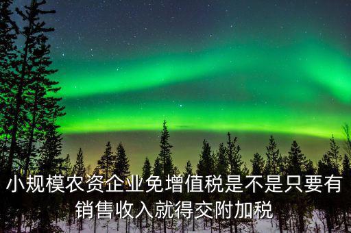 小規(guī)模農資企業(yè)免增值稅是不是只要有銷售收入就得交附加稅