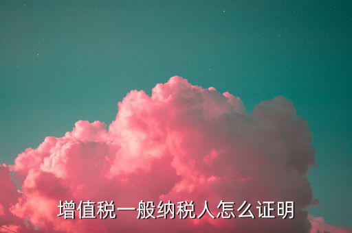 一般納稅人有什么證明，增值稅一般納稅人怎么證明