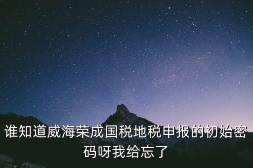 申報(bào)地稅的密碼是什么，徐州地稅網(wǎng)上申報(bào)的初始密碼是多少啊