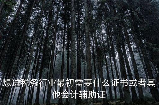 進(jìn)稅務(wù)局需要什么證件，想進(jìn)稅務(wù)行業(yè)最初需要什么證書(shū)