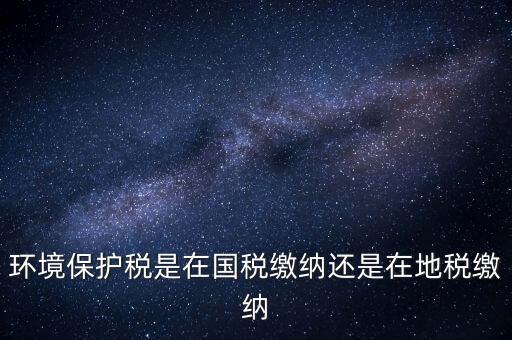 環(huán)境保護(hù)稅是在國稅繳納還是在地稅繳納