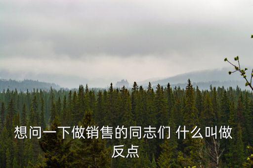 什么是銷售返點，想問一下做銷售的同志們 什么叫做 反點
