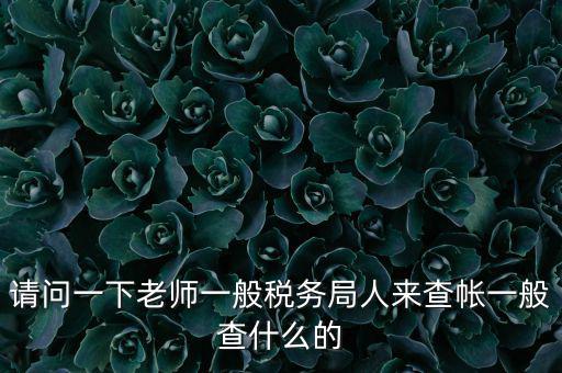 稅局查賬戶查什么，請問一下老師一般稅務(wù)局人來查帳一般查什么的