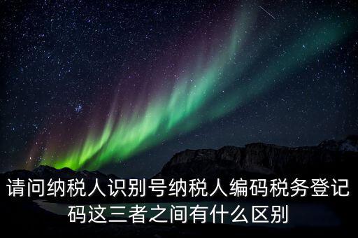 稅收編碼影響什么不同，納稅編碼和稅務登記號碼有什么不同