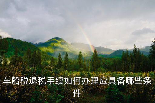 車船稅退稅需要什么，車船稅退稅手續(xù)如何辦理應(yīng)具備哪些條件