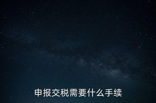 行業(yè)繳稅需要什么手續(xù)，申報交稅需要什么手續(xù)