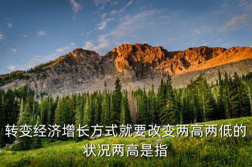 什么是兩提高兩降低，轉(zhuǎn)變經(jīng)濟(jì)增長(zhǎng)方式就要改變兩高兩低的狀況兩高是指