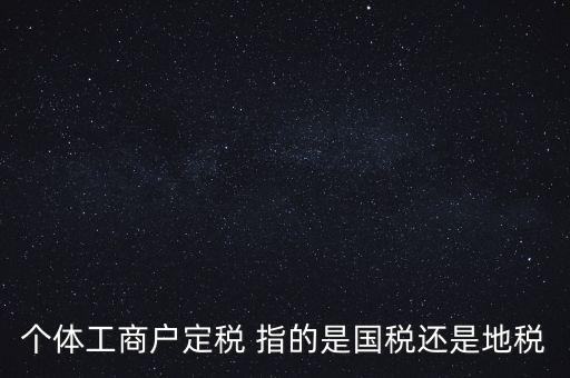 個(gè)體工商戶(hù)定稅 指的是國(guó)稅還是地稅
