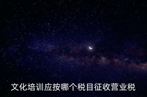 文化培訓應(yīng)按哪個稅目征收營業(yè)稅