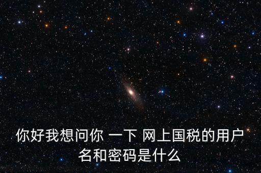 什么是電子稅務(wù)局密碼，你好我想問你 一下 網(wǎng)上國稅的用戶名和密碼是什么