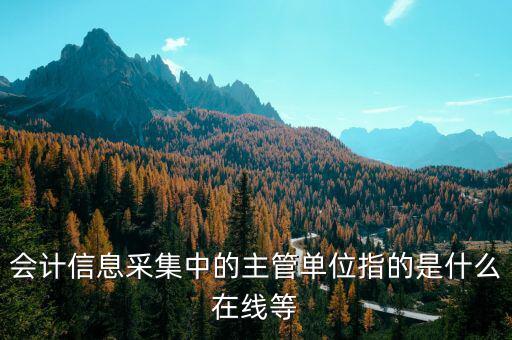主管征收機關(guān)填什么，會計信息采集中的主管單位指的是什么在線等