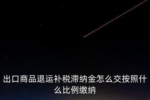 什么是退運(yùn)補(bǔ)稅，出口商品退運(yùn)補(bǔ)稅滯納金怎么交按照什么比例繳納