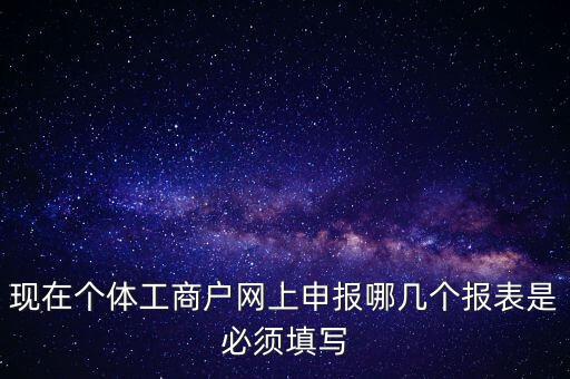 現(xiàn)在個(gè)體工商戶網(wǎng)上申報(bào)哪幾個(gè)報(bào)表是必須填寫(xiě)
