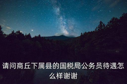 請(qǐng)問商丘下屬縣的國稅局公務(wù)員待遇怎么樣謝謝
