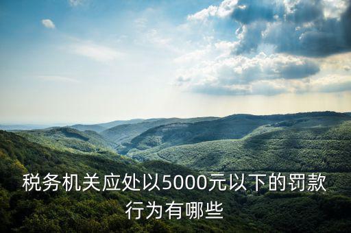 稅務(wù)局行為罰款是什么，稅務(wù)機(jī)關(guān)應(yīng)處以5000元以下的罰款行為有哪些