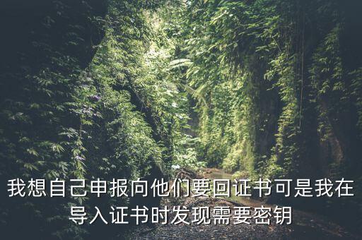 報(bào)稅為什么要用到密鑰，我想自己申報(bào)向他們要回證書可是我在導(dǎo)入證書時(shí)發(fā)現(xiàn)需要密鑰