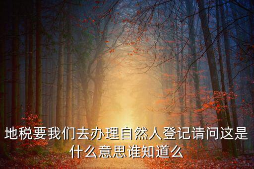 自然人登記是什么意思，變更自然人登記申請是什么意思