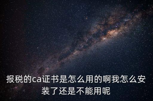 稅務企業(yè)ca登錄是什么，聯(lián)通CA國地稅通用官網是什么