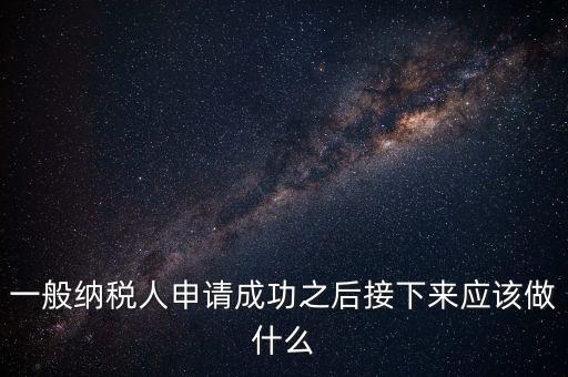 一般納稅人申請成功之后接下來應(yīng)該做什么