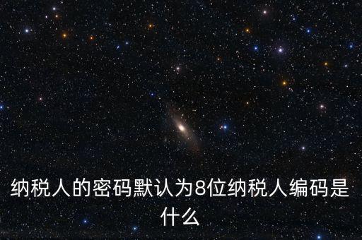 8位國(guó)稅納稅編碼是什么，納稅人的密碼默認(rèn)為8位納稅人編碼是什么