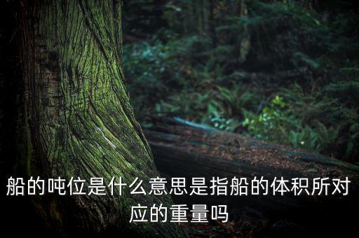 什么是車(chē)船噸位，船舶噸位是什么意思