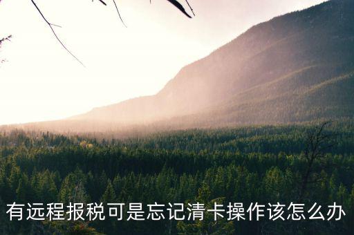 遠程清卡失敗什么意思，有遠程報稅可是忘記清卡操作該怎么辦
