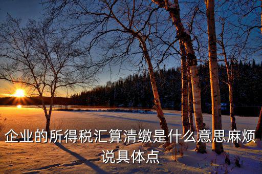 年度匯算清繳什么意思，企業(yè)的所得稅匯算清繳是什么意思麻煩說(shuō)具體點(diǎn)