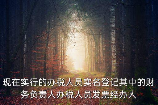 實名辦稅是什么時間提出的，現在實行的辦稅人員實名登記其中的財務負責人辦稅人員發(fā)票經辦人