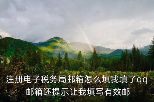 電子稅務(wù)局 是什么，注冊電子稅務(wù)局郵箱怎么填我填了qq 郵箱還提示讓我填寫有效郵