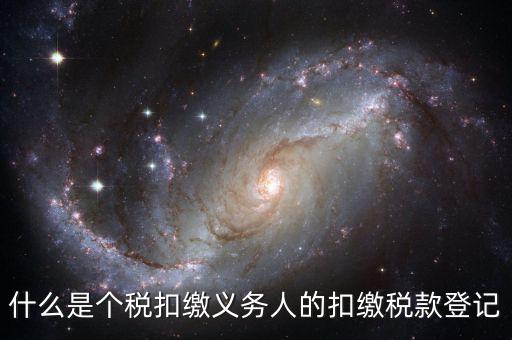 什么是扣繳義務(wù)人的扣稅憑單，什么是個稅扣繳義務(wù)人的扣繳稅款登記