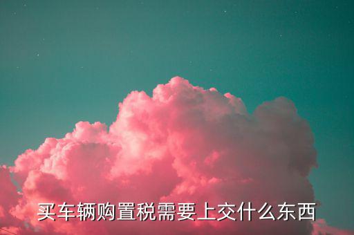 交購置稅都需要什么，交車輛購置稅需要什么
