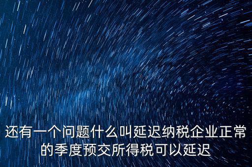 延期納稅是什么意思，遞延繳納稅什么意思