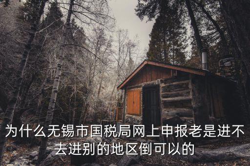 無錫網(wǎng)上辦稅服務(wù)廳為什么進(jìn)不去，為什么我登錄不上網(wǎng)上辦稅服務(wù)廳啊