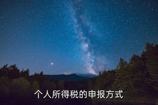 個人所得稅按什么報，個人所得稅選擇哪種申報方式