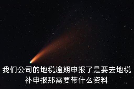 逾期申報需要帶什么資料，我們公司的地稅逾期申報了是要去地稅補(bǔ)申報那需要帶什么資料