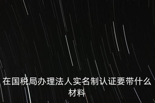 在國稅局辦理法人實名制認(rèn)證要帶什么材料