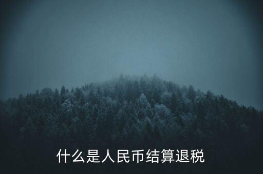 匯算結算退稅是什么，什么是人民幣結算退稅