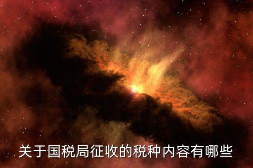 國(guó)家稅務(wù)局征收什么稅，國(guó)家稅務(wù)局系統(tǒng)主要負(fù)責(zé)征收什么稅種