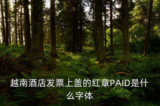 發(fā)票章是什么字體，越南酒店發(fā)票上蓋的紅章PAID是什么字體