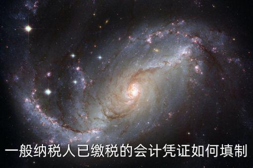一般納稅人已繳稅的會(huì)計(jì)憑證如何填制