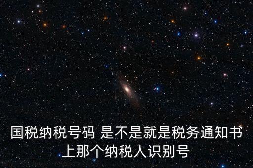 國稅稅務號是什么意思，國稅納稅號碼 是不是就是稅務通知書上那個納稅人識別號