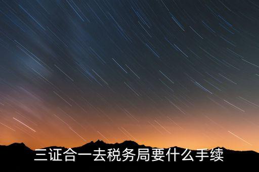 三證合一去稅務局要什么手續(xù)